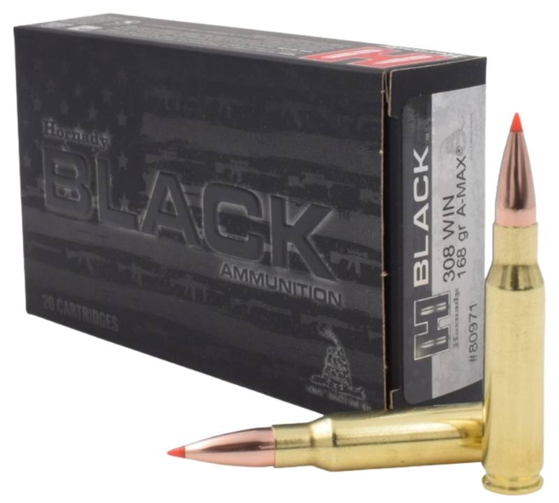 Buy Hornady 308 A-Max Black 168gr Polymer Tip 20 Round in NZ New Zealand.