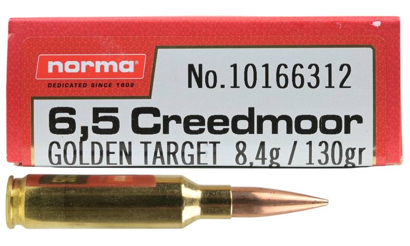 Buy Norma 6.5 Creedmoor Golden Target 130gr Hollow Point Boat Tail in NZ New Zealand.