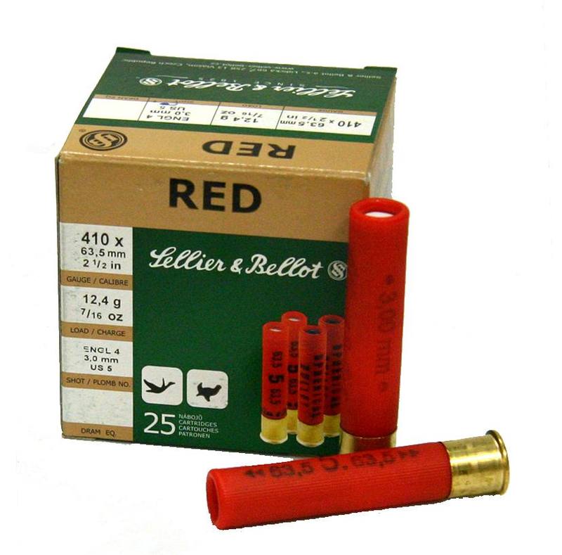 Buy 410ga Sellier & Bellot  12gr #4 63mm 25 rounds in NZ New Zealand.