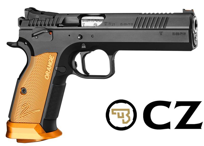 Buy 9mm CZ TS 2 Steel Orange Grips in NZ New Zealand.
