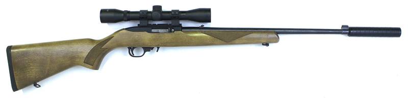 Buy 22 Ruger 10/22 Blued Wood 19" with Scope & Silencer in NZ New Zealand.