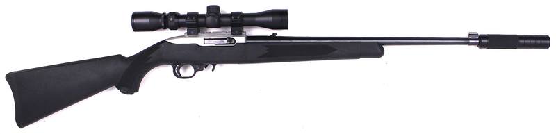 Buy 22 Ruger 10/22 Blued Synthetic Threaded with Scope in NZ New Zealand.