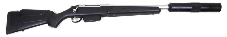Buy 22-250 Tikka T3 Varmint Stainless Synthetic 18" with Silencer in NZ New Zealand.
