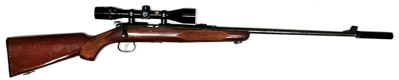 Buy 22 Clayco Model 4 Blued Wood 24" Threaded with Scope in NZ New Zealand.