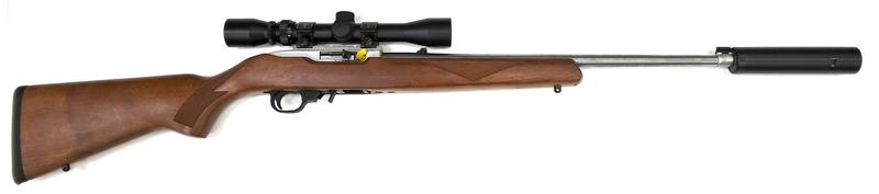 Buy 22 Ruger 10/22 Deluxe Stainless Wood 19" with Scope & Silencer in NZ New Zealand.