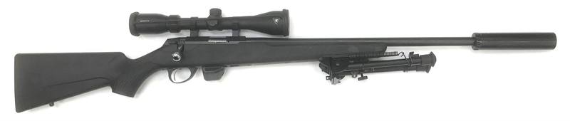 Buy 22 Tikka T1x Blued Synthetic 20" with Scope, Silencer & Bipod in NZ New Zealand.