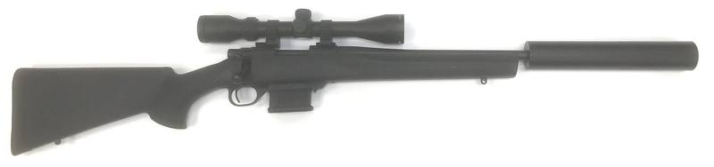 Buy 7.62X39 Howa 1500 Mini Action Blued Synthetic 16" with Scope & Silencer in NZ New Zealand.