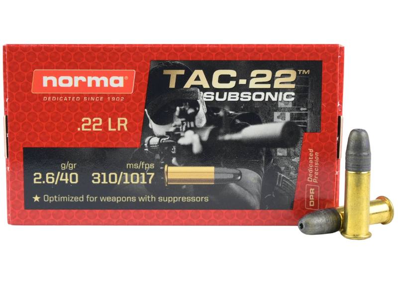 Buy Norma 22LR TAC-22 40gr Lead Hollow Point Subsonic 1017fps in NZ New Zealand.