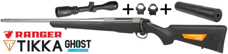 Buy Left-hand 6.5-Creedmoor Tikka T3x Elite Stainless 20" | Ranger 3-9x42 & Ghost Suppressor in NZ New Zealand.