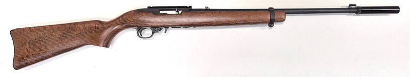 Buy 22 Ruger 10/22 Blued Wood 18" with Silencer and Scope Base in NZ New Zealand.