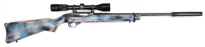 Buy 22 Ruger 10/22 18" Blued Wood with Scope and Silencer in NZ New Zealand.