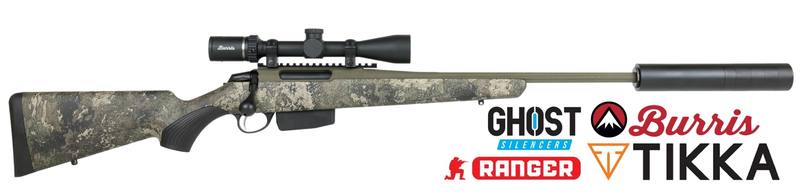 Buy Tikka T3x Superlite Strata Cerakote Camouflage Fluted with Burris 3-9x40 Scope & Ghost Silencer in NZ New Zealand.