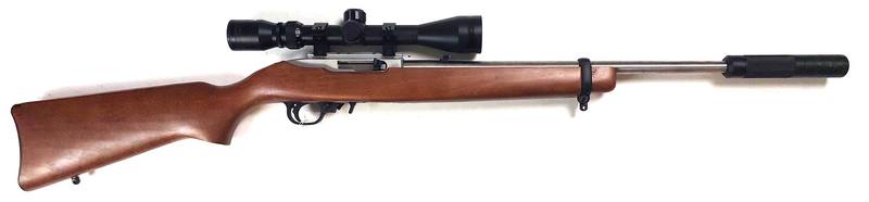 Buy 22 Ruger 10/22 Stainless Wood 16" with Scope & Silencer in NZ New Zealand.