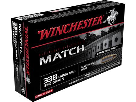 Buy Winchester 338 Lapua Match 250gr Hollow Point Boat Tail Sierra Matchking *20 Rounds in NZ. 