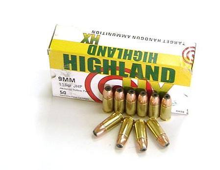 Buy Highland 9mm HX 115gr Jacketed Hollow Point *50 Rounds in NZ. 