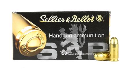 Buy Sellier & Bellot 9mm Browning Court/380 ACP 92gr Full Metal Jacket Flat Base 50 Rounds in NZ. 