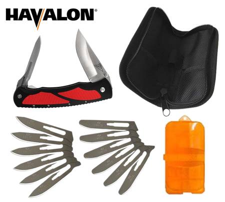 Buy Havalon Double Folding Knife Titan Jim Shockey Signature Red Stainless Set in NZ. 