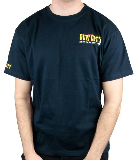 Buy Gun City T-Shirt Plain Navy *Choose Size* in NZ.