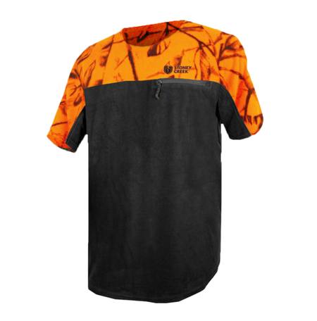 Buy Stoney Creek Micro+ Short Sleeve Shirt: Blaze Orange Camo/Black in NZ. 