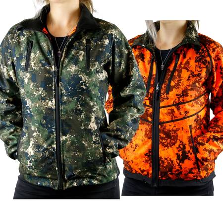 Buy TECL-WOOD Women's Multi-Functional Reversible Jacket: Camo/Blaze Orange in NZ.