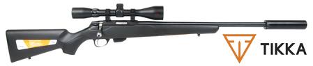 Buy 17HMR Tikka T1x MTR Blued 20" Ranger 3-9x42 Scope & Hushpower Silencer Package in NZ. 