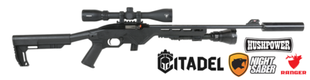 Buy 22 Citadel Trakr Semi Auto with 3-9x42 Scope, Torch & Silencer in NZ. 