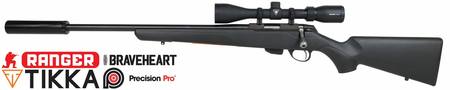 Buy 17HMR Tikka T1x MTR Blued 20" Left Hand with Ranger 3-9x40 & Braveheart Silencer in NZ. 