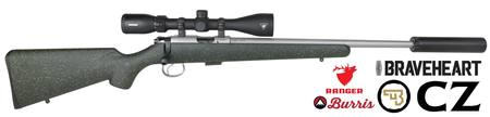 Buy 22 LR CZ 455 Stainless/Synthetic with Ranger 4-12x42 Scope & Braveheart  Silencer in NZ. 