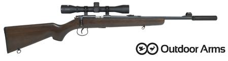 Buy 22 Outdoor Arms JW-15 Wood with 4x32 Scope & Silencer in NZ.