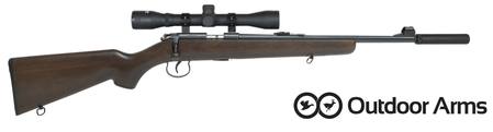 Buy 22 Outdoor Arms JW-15 Wood with 4x32 Scope & Silencer in NZ. 