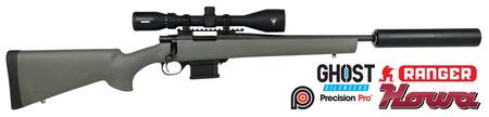 Buy 223 Howa 1500 MiniAction Green with Ranger 4-12x42 & Ghost Silencer in NZ. 