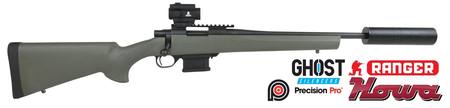 Buy 223 Howa 1500 MiniAction Green with Ranger Red Dot & Ghost Silencer in NZ. 