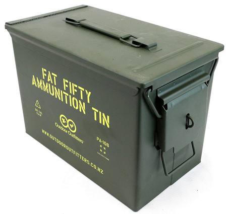 Buy OO Fat Fifty Ammunition Tin with Padlock Latch *Brand New* in NZ. 