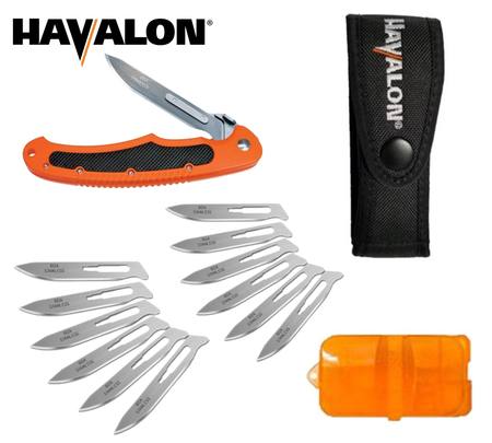 Buy Havalon Folding Knife Piranta-Bolt Orange Stainless Set in NZ. 