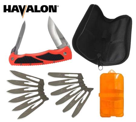 Buy Havalon Double Folding Knife Titan Jim Shockey Signature Orange Stainless Set in NZ. 