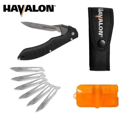 Buy Havalon Folding Knife Piranta Forge Black Stainless Set in NZ. 