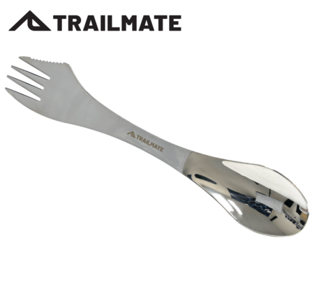 Buy Trailmate Stainless Steel Spork with Mini Serrated Knife in NZ. 