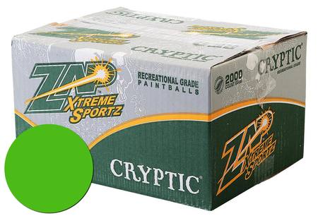 Buy Zap Cryptic .68 Cal Paintballs: Green Fill in NZ.