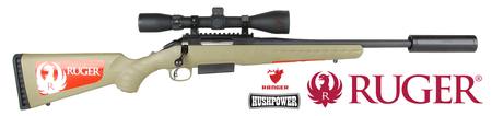 Buy 450 Bushmaster Ruger American Ranch FDE with Ranger 3-9x42 Scope & Hushpower Silencer in NZ. 