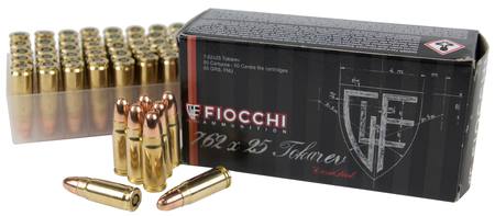 Buy Fiocchi 7.62x25mm Tokarev 85gr Full Metal Jacket *50 Rounds in NZ. 