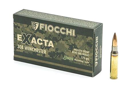 Buy Fiocchi 308 Exacta 175gr Hollow Point Boat-Tail Sierrra Matchking *20 Rounds in NZ. 