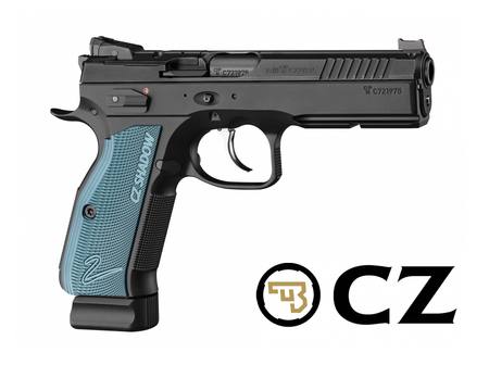 Buy 9mm CZ 75 SP-01 Shadow 2 Blue Grips Optics Ready in NZ. 