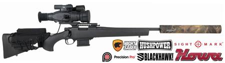 Buy 223 Howa 1500 MiniAction with Sightmark Scope, Night Saber & Hushpower Silencer package in NZ. 