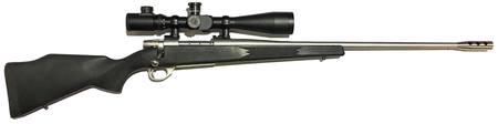Buy 300-WIN Weatherby Vanguard Stainless Synthetic with 8-32x50 Scope in NZ. 