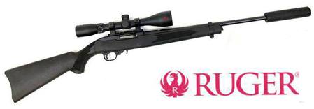 Buy Ruger 10/22 with 3-9x42 Ranger Scope & Silencer in NZ. 