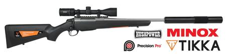 Buy Tikka T3x Elite Fluted with Minox ZL3 4-12x40 & Hushpower Silencer in NZ. 