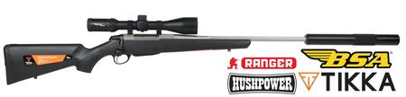Buy Tikka T3x Elite Fluted with BSA Genesys 2.5-15x50 & Hushpower Silencer in NZ. 