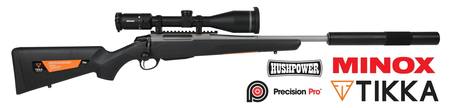 Buy Tikka T3x Elite Fluted with Minox All-Rounder 3-15x56 & Hushpower Silencer in NZ. 