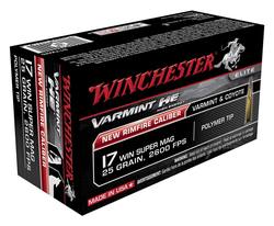Buy Winchester 17WSM Varmint HE 25gr Polymer Tip 2600fps in NZ New Zealand.