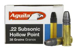 Buy Aguila 22LR Subsonic 38gr Lead Hollow Point 873fps *Choose Quantity* in NZ New Zealand.